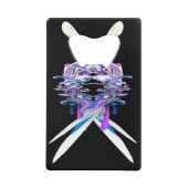 Paars Blue White 3D Splash Abstract Kredietkaart Flessenopener (Voorkant)