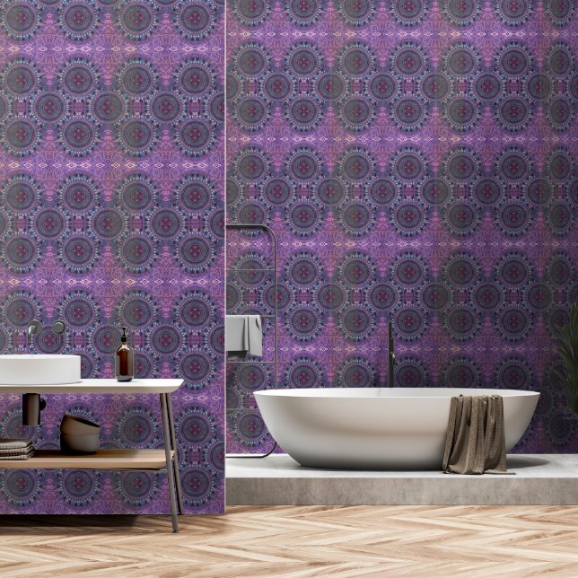 Paars Boho Behang (Badkamer)