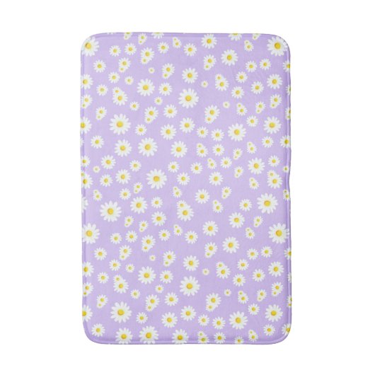 Paars Boho Spring Daisies Pattern Badmat (Voorkant Verticaal)