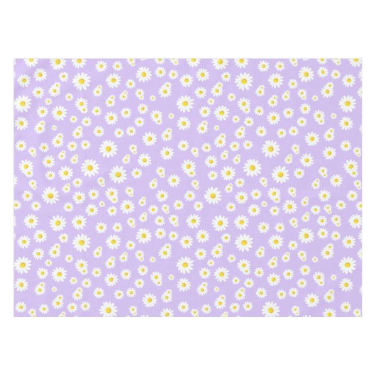 Paars Boho Spring Daisies Pattern Tafelkleed (Voorkant (Horizontaal))