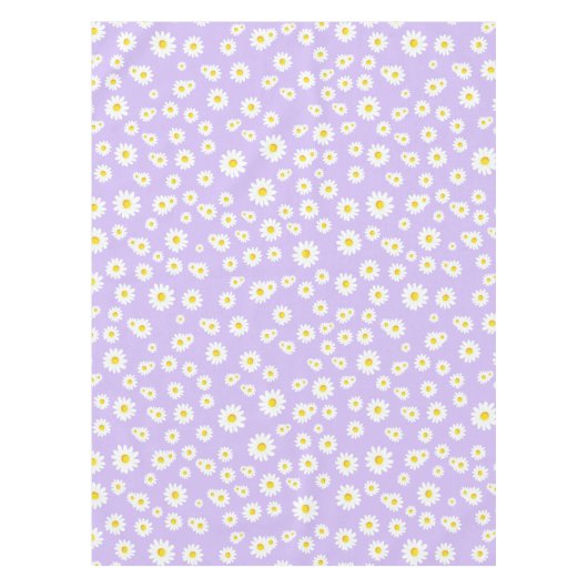 Paars Boho Spring Daisies Pattern Tafelkleed (Voorkant)