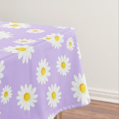 Paars Boho Spring Daisies Pattern Tafelkleed (Voorbeeld)