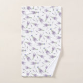 Paars boommonogram lavendeventiel bad handdoek (Handdoek)