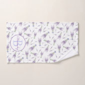 Paars boommonogram lavendeventiel handdoek (Handdoek)