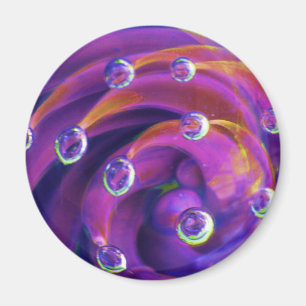Paars Boro Lampwork Lotus Glass Magnet Magneet