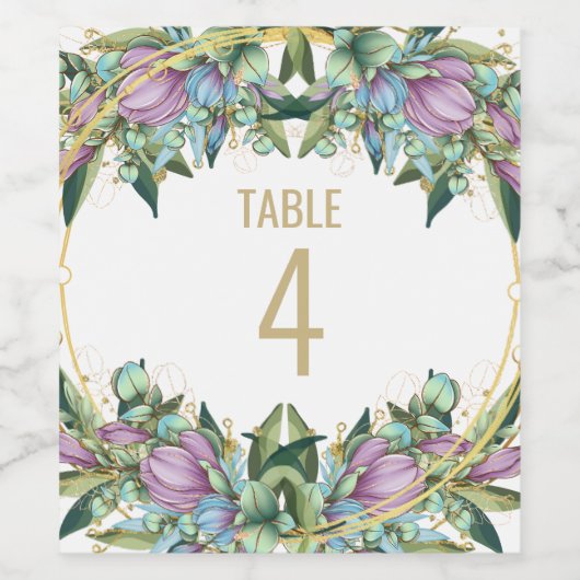 Paars botanisch waslabel wijn etiket (Enkel label)