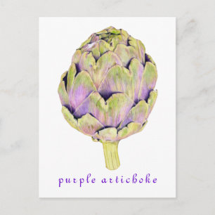 Paars Briefkaart Artichoke