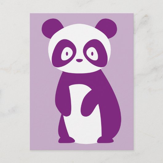 Paars Briefkaart Panda (Voorkant)
