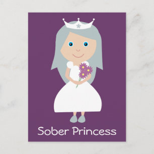  paars briefkaart Sober Princess