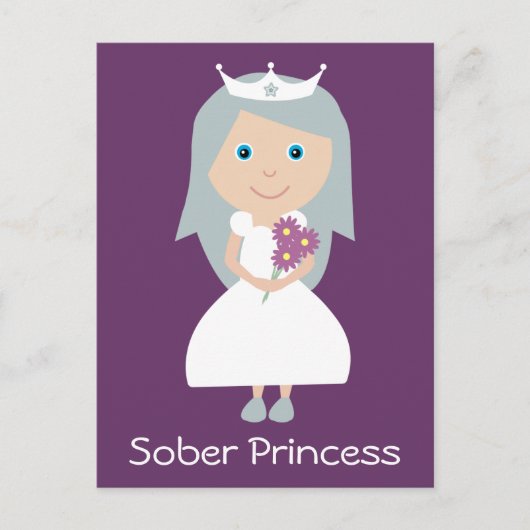  paars briefkaart Sober Princess (Voorkant)