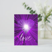 Paars briefkaart van de 'Love' (Staand voorkant)