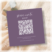 Paars | Bruiloft RSVP QR Code Informatiekaartje