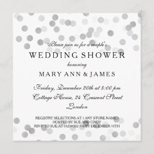 Paar's bruiloft Shower Silver Foil Glitter Lights Kaart