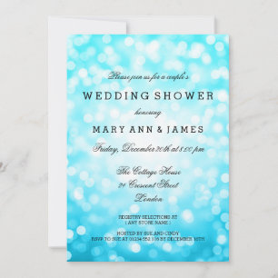 Paar's bruiloft Shower Turquoise Glitter Lights Kaart