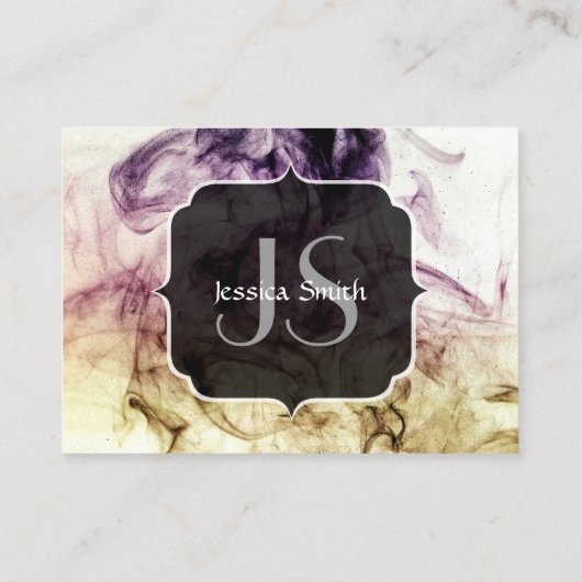 Paars bruin roky stof Abstract monogram Visitekaartje (Achterkant)