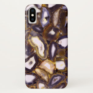 Paars Bruin Wit Agaat ontwerp iPhone X Hoesje