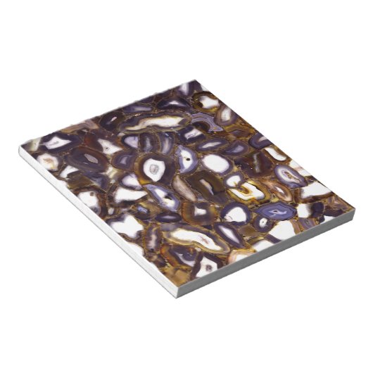 Paars bruin wit Agate-ontwerp Notitieblok (Schuin)