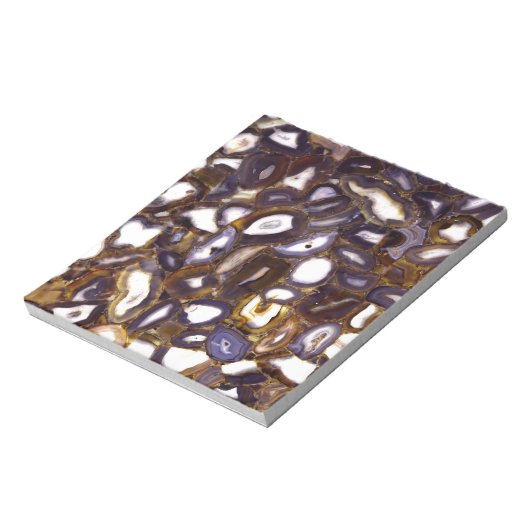 Paars bruin wit Agate-ontwerp Notitieblok (Gedraaid)