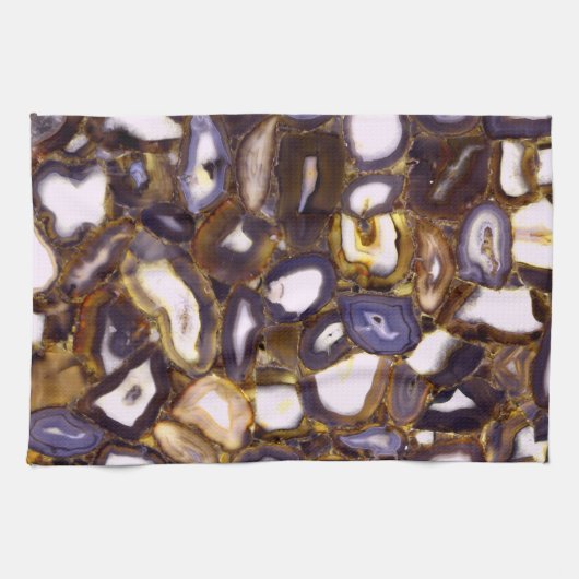 Paars bruin wit Agate-ontwerp Theedoek (Horizontaal)