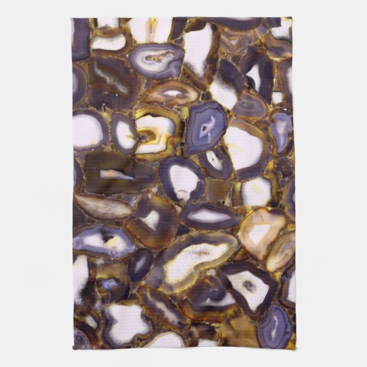 Paars bruin wit Agate-ontwerp Theedoek (Verticaal)