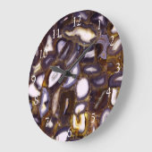Paars bruin-wit-rotssteenpatroon grote klok (Hoek)