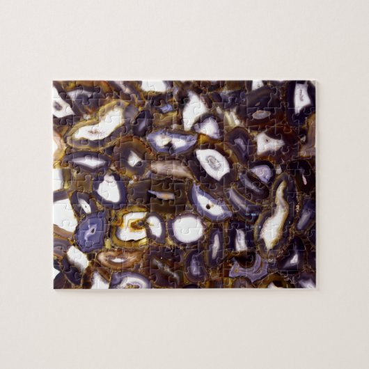 Paars bruin-wit-rotssteenpatroon legpuzzel (Horizontaal)