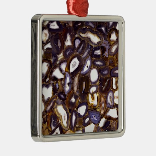 Paars bruin-wit-rotssteenpatroon metalen ornament (Rechts)