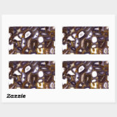 Paars bruin-wit-rotssteenpatroon rechthoekige sticker (Vel)