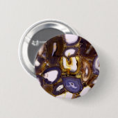 Paars bruin-wit-rotssteenpatroon ronde button 5,7 cm (Voorkant /achterkant)