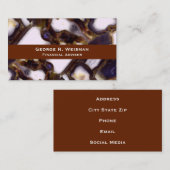 Paars bruin-wit-rotssteenpatroon visitekaartje (Voorkant / Achterkant)