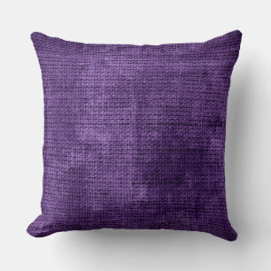 Paars Burlap Linen Rustic Jute #2 Kussen