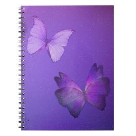 Paars Butterflies Spiral Notitieboek
