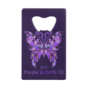 Paars Butterfly 31 Credit Kaart Bottle Opener Kredietkaart Flessenopener