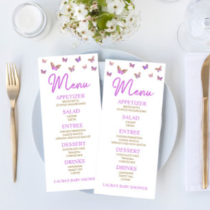 Paars Butterfly Gedekte Baby showers Menu