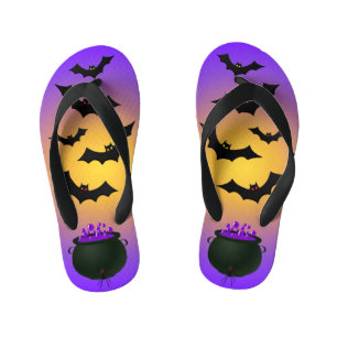 Paars Caldron en katten Kinder Teenslippers
