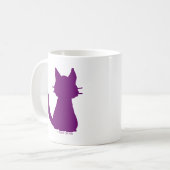 Paars Cat Silhouette Koffiemok (Voorkant links)