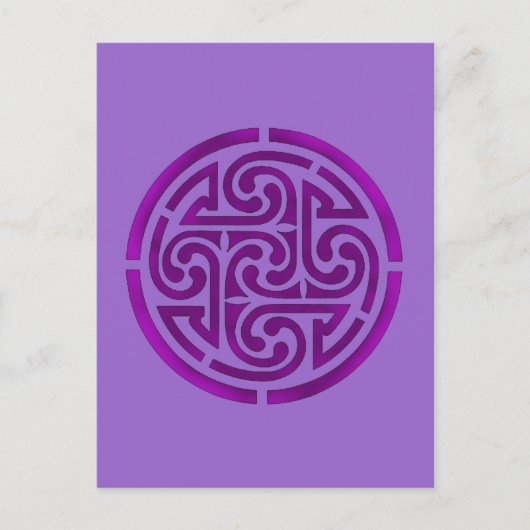 Paars Celtic Knot Design Briefkaart (Voorkant)