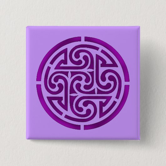 Paars Celtic Knot Design Vierkante Button 5,1 Cm (Voorkant)