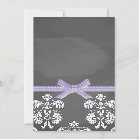 Paars Chalkboard Firefly Mason Jar Baby shower Kaart (Achterkant)