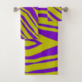 Paars Chartreuse Stripe 3 stuk Bad Handdoek (Insitu)
