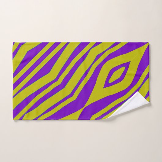 Paars Chartreuse Stripe 3 stuk Bad Handdoek (Handdoek)