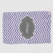 Paars Chevron Personaliseerd Golfhanddoek (Horizontaal)