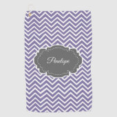 Paars Chevron Personaliseerd Golfhanddoek (Voorkant)