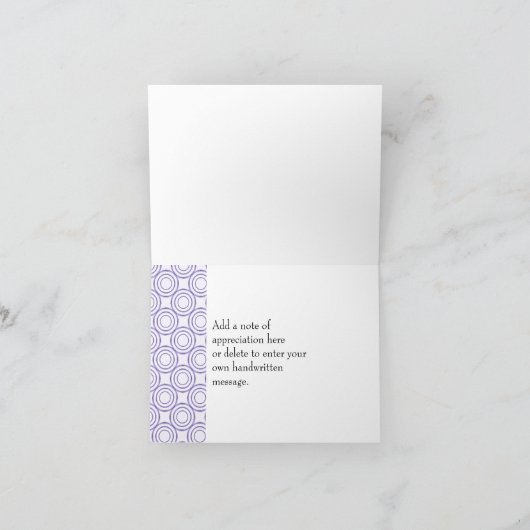 Paars cirkelpatroon Hartelijk dank Kaart (Binnen)