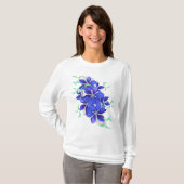 Paars Clematis Flowers Celebration Shirt (Voorkant volledig)
