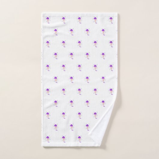 Paars Confetti Ice Cream Cone Patroon Bad Handdoek (Handdoek)