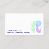 Paars Coyote Wolf Colorful Southwestern Design Visitekaartje (Achterkant)