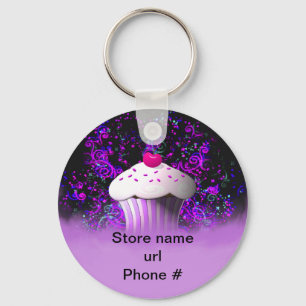 Paars Cupcake-Sleutelhanger Je bedrijf promoten Sleutelhanger