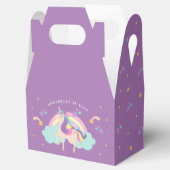 Paars | Cute Rainbow Unicorn, gepersonaliseerd Bedankdoosjes (Geopend)