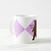 Paars Cute Woodland Animal Mama Beer Koffiemok (Voorkant links)